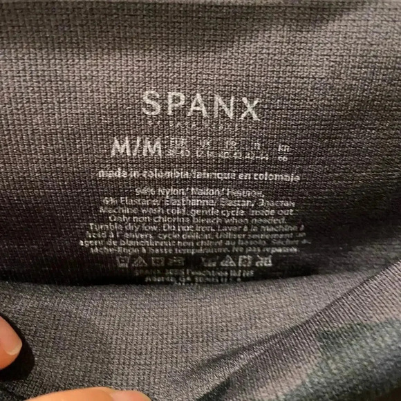 Spanx Look At Me Now Green Gray Leggings Medium - Picture 3 of 5
